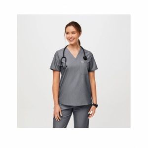 Figs- XS Catarina Graphite scrub top